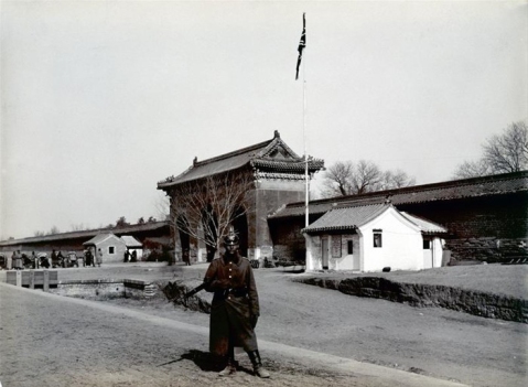 A German soldier at the Legation Quarter in Beijing during the